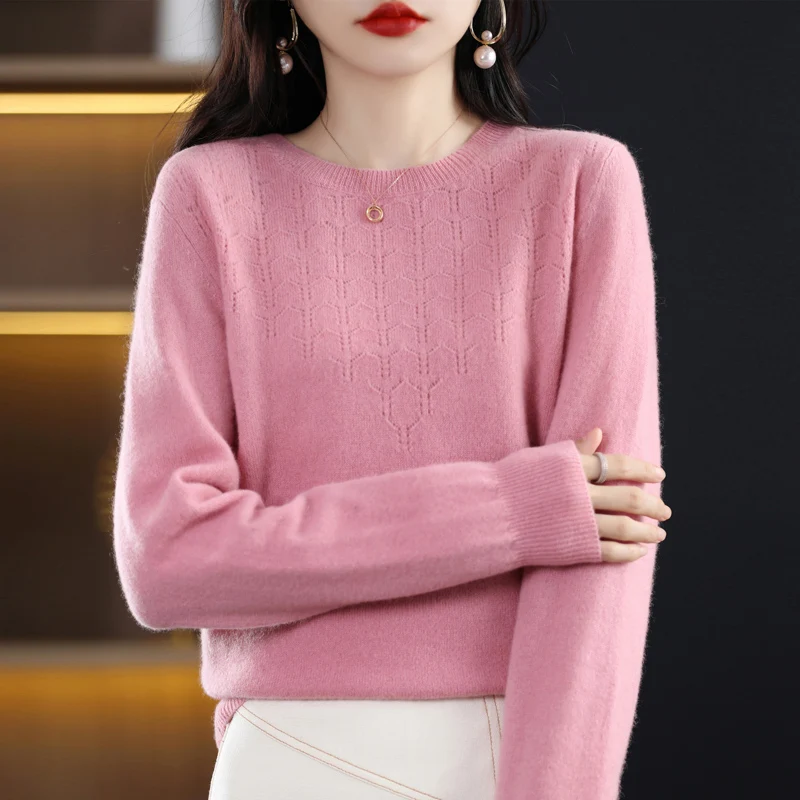 Autumn And Winter New Round Neck Hollow Women Loose And Slim Sweater Long Sleeve Pullover Knitted Bottoming Shirt Women
Autumn And Winter New Round Neck Hollow Women Loose And Slim Sweater Long Sleeve Pullover Knitted Bottoming Shirt Women