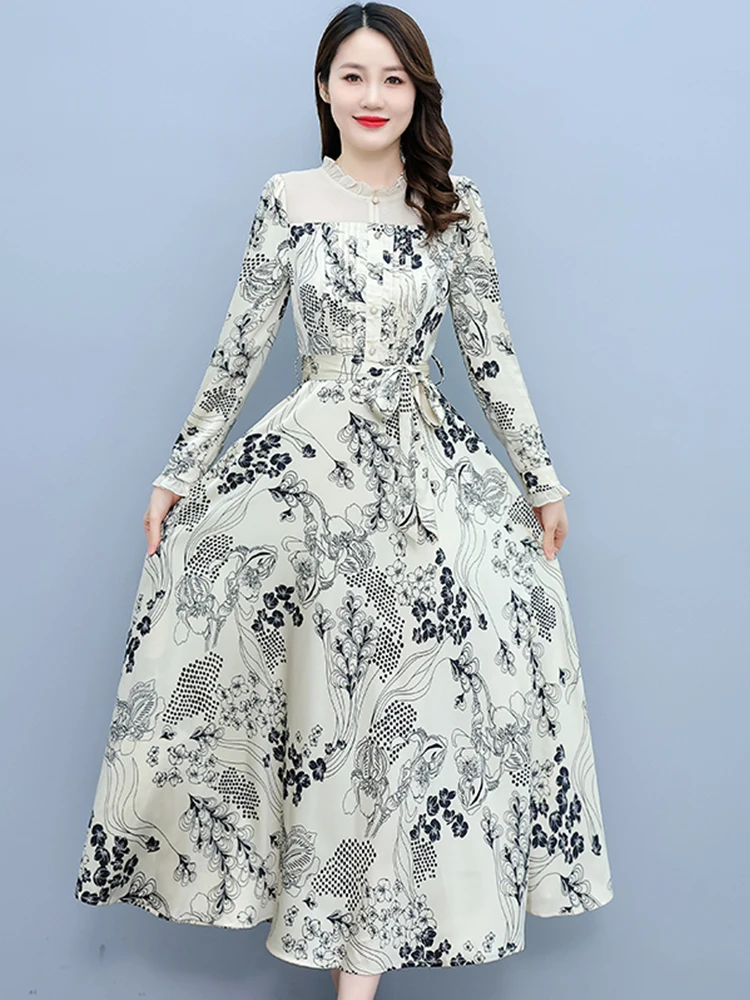 Spring Autumn Floral Chiffon Satin Women Midi Dress 2023 Vintage Bodycon Long Sleeve Party Boho Black Casual Elegant Dresses For
Spring Autumn Floral Chiffon Satin Women Midi Dress 2023 Vintage Bodycon Long Sleeve Party Boho Black Casual Elegant Dresses For