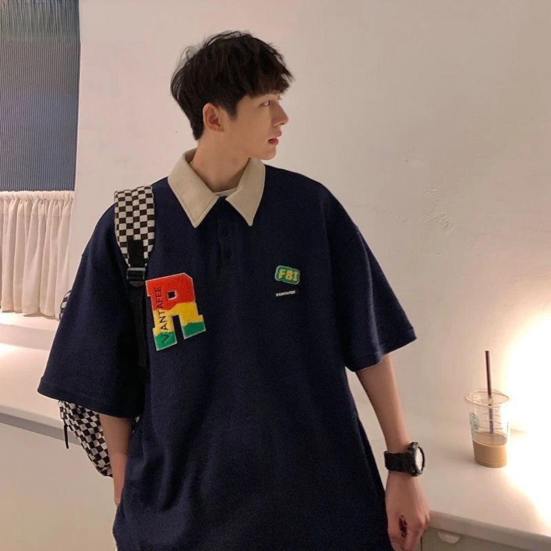 Thin casual small lapel polo shirt men's new summer American flocking short-sleeved T-shirt loose tide top
Thin casual small lapel polo shirt men's new summer American flocking short-sleeved T-shirt loose tide top