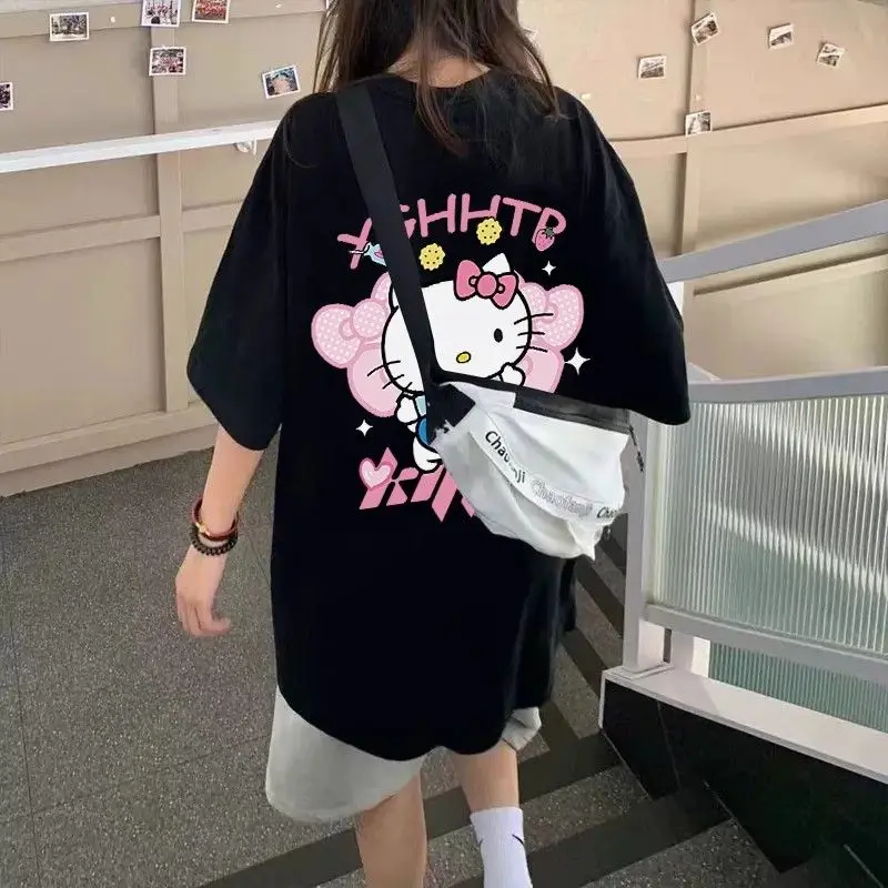 New Kawaii Sanrio Hellokitty Anime Creative Short Sleeve Cute Cartoon Pure Cotton Couple T Shirt Loose Versatile Girl Gifts
New Kawaii Sanrio Hellokitty Anime Creative Short Sleeve Cute Cartoon Pure Cotton Couple T Shirt Loose Versatile Girl Gifts