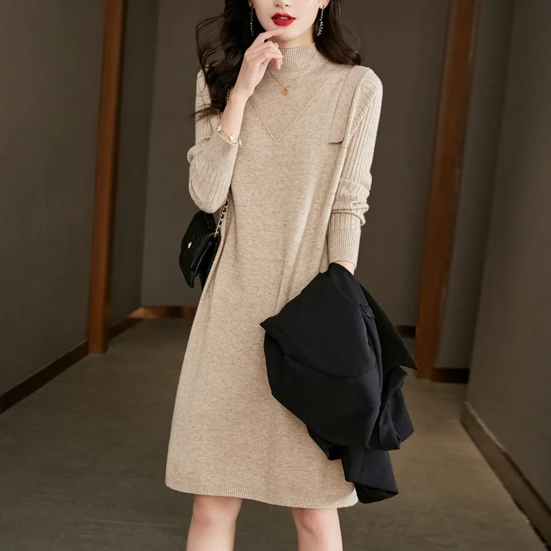 Women's winter dress fall dresses Midi Knitted loose Casual Black dress Womens for 2023
Women's winter dress fall dresses Midi Knitted loose Casual Black dress Womens for 2023