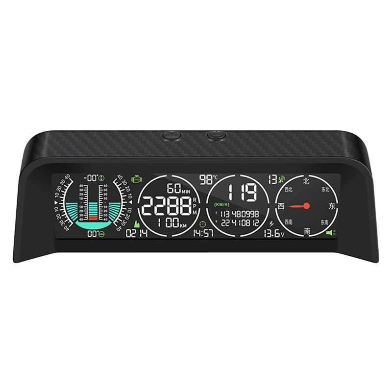 Car Intelligent Head-Up Display GPS OBD Gradient Meter Car Digital Speedometer Intelligent Tilt Meter RPM Water
Car Intelligent Head-Up Display GPS OBD Gradient Meter Car Digital Speedometer Intelligent Tilt Meter RPM Water