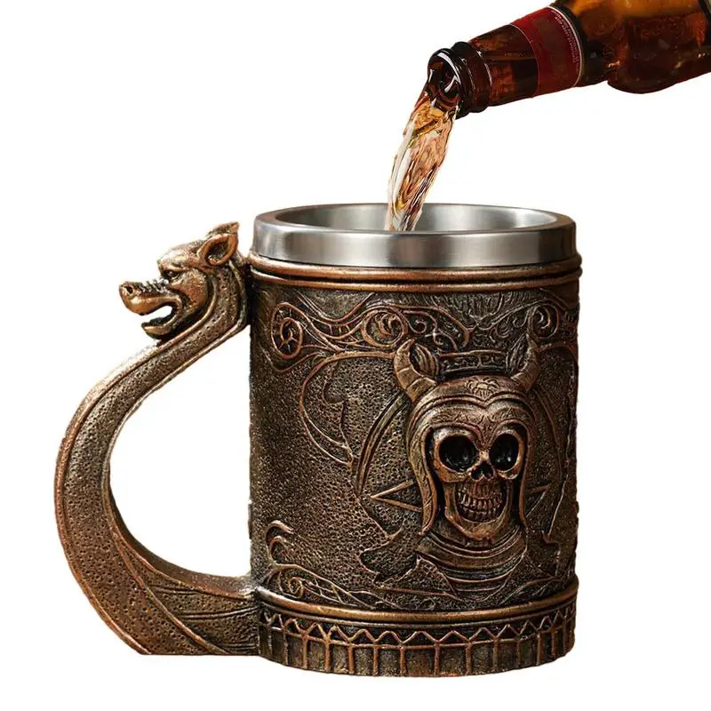 600ml Stainless Steel Wooden Viking Coffee Mug Wood Style Warrior Large Capacity Whiskey Wine Mug For Gift Party Decoration
600ml Stainless Steel Wooden Viking Coffee Mug Wood Style Warrior Large Capacity Whiskey Wine Mug For Gift Party Decoration