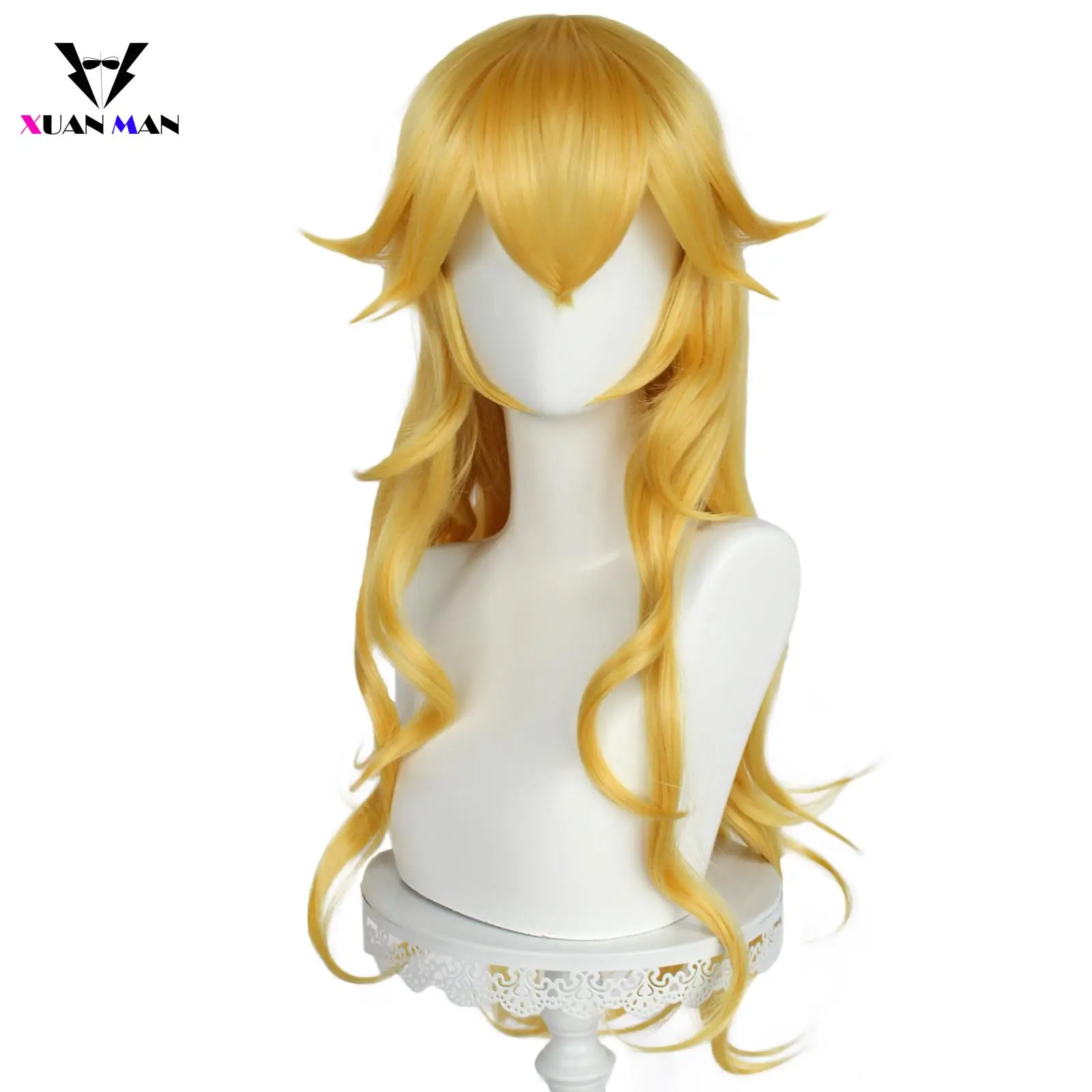 Anime Princess Cosplay Costume Wigs Golden Long Wavy with Bangs Heat Resistant Synthetic Scalp Hair Halloween Accessories 
Anime Princess Cosplay Costume Wigs Golden Long Wavy with Bangs Heat Resistant Synthetic Scalp Hair Halloween Accessories