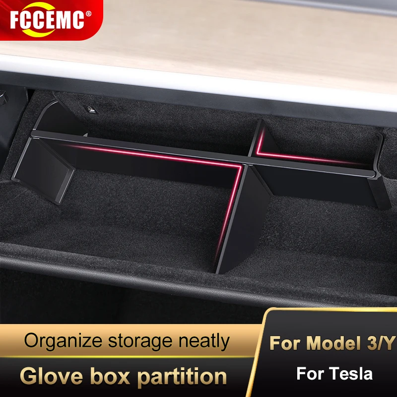 

For Tesla 2013-2022 Model 3 Model Y copilot glove box partition car storage storage box interior modification