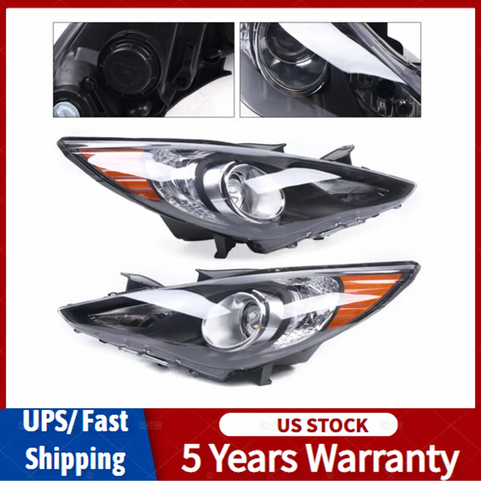 1 Pair Car Headlights Left & Right Halogen Headlamps Assembly Projector 92101-3Q000 For 2011 2012 2013 2014 Hyundai Sonata
1 Pair Car Headlights Left & Right Halogen Headlamps Assembly Projector 92101-3Q000 For 2011 2012 2013 2014 Hyundai Sonata