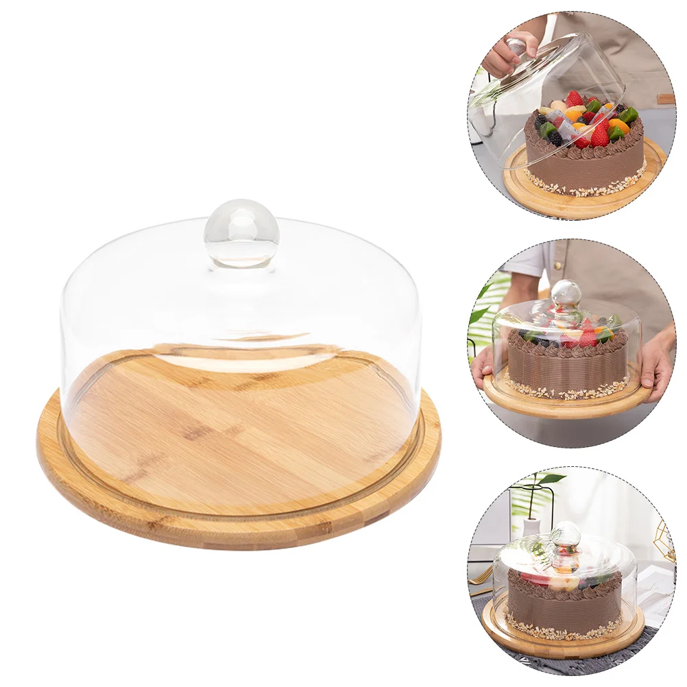 

Cake Dome Cover Plate Stand Glass Dessert Food Display With Cupcake Tray Platter Lid Serving Holder Snack Transparent Mini