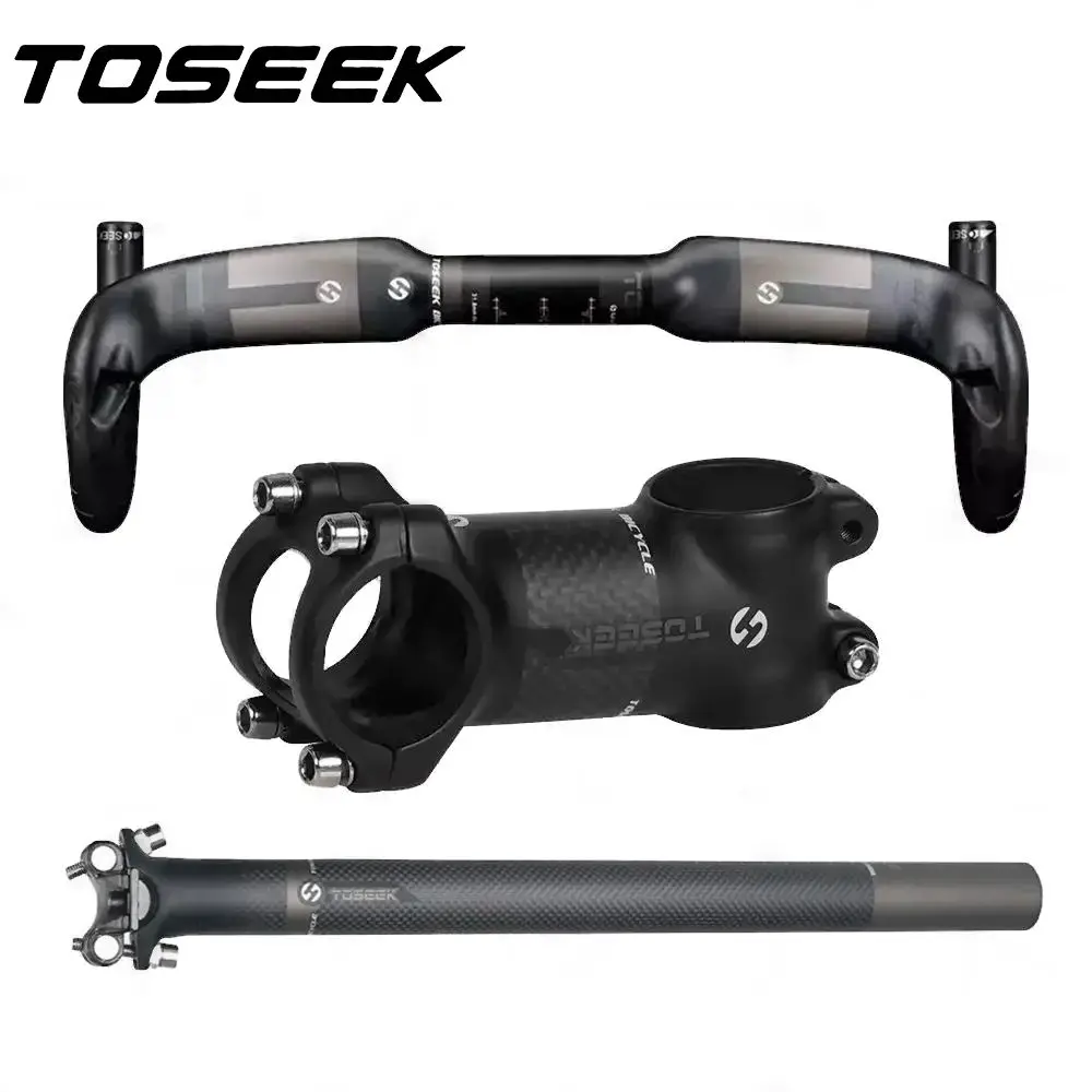 TOSEEK Bike Road Bent Bar Sets Carbon Fiber Handle Bar Seat Post Stem Bicycle Road Handlebar For Internal Routing
TOSEEK Bike Road Bent Bar Sets Carbon Fiber Handle Bar Seat Post Stem Bicycle Road Handlebar For Internal Routing