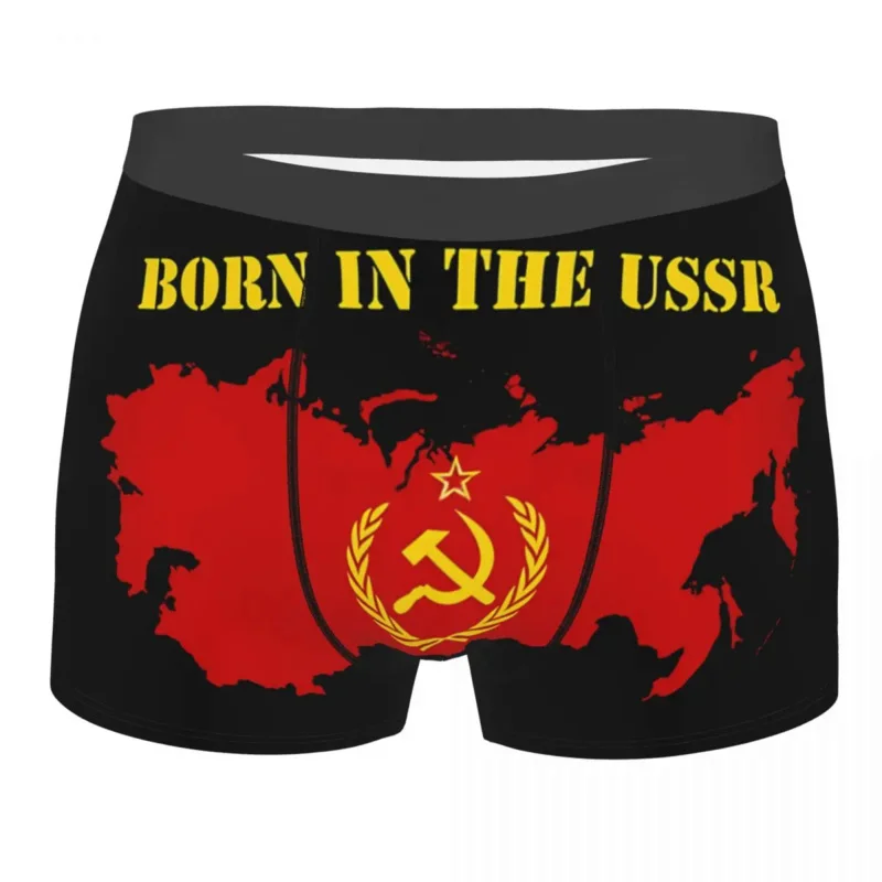 

Russian CCCP Born In The USSR Underpants Homme Panties Men's Underwear Sexy Shorts Boxer Briefs