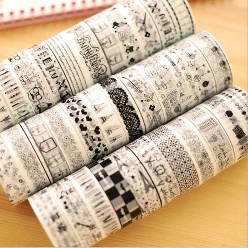 10Pcs Korean Cartoon Cute Bear Cat Hand Account Clipbook Sticker Decorative Tape Black White Brief Strokes Sealing Masking Tools
10Pcs Korean Cartoon Cute Bear Cat Hand Account Clipbook Sticker Decorative Tape Black White Brief Strokes Sealing Masking Tools