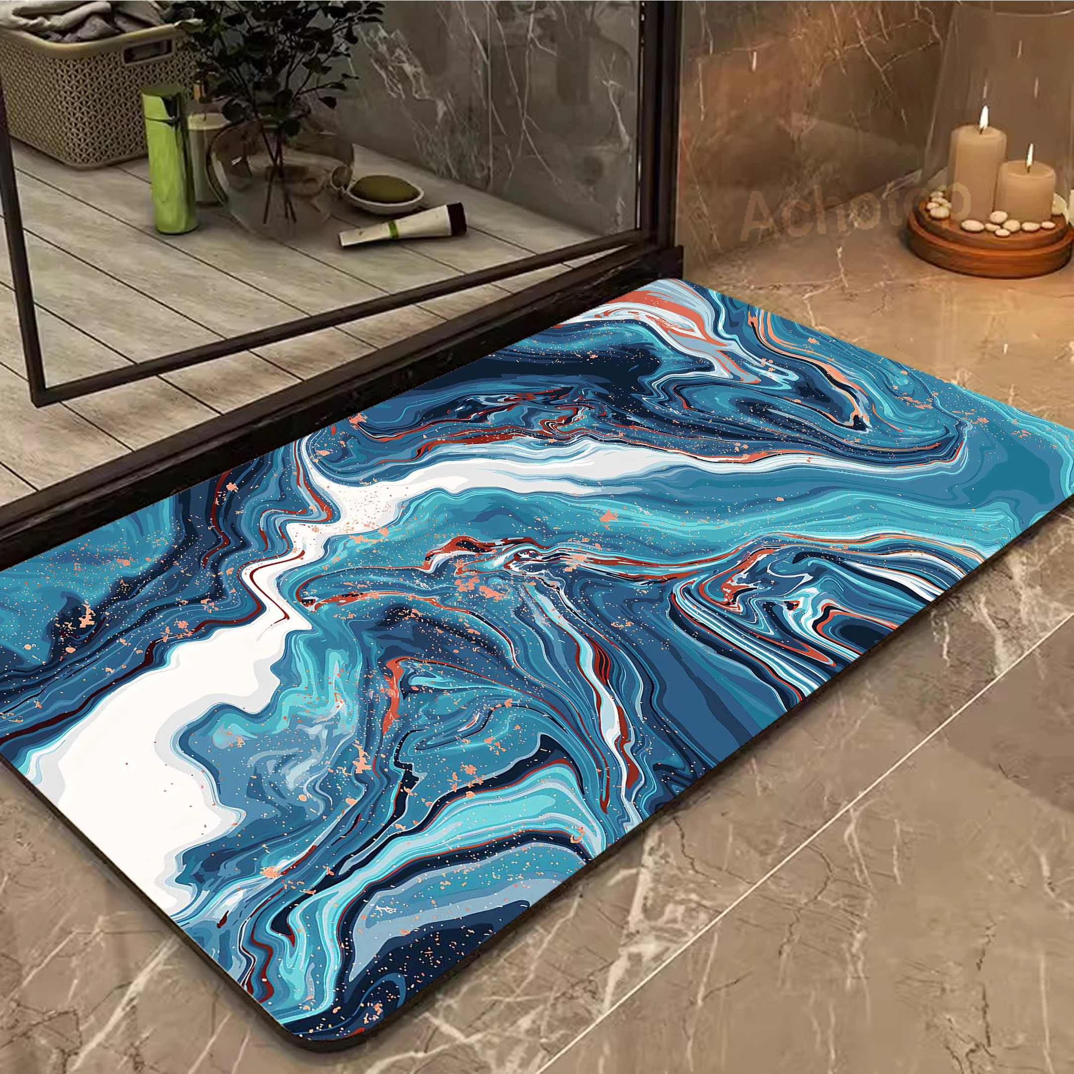 

Marble Strata Liquid French Style Room Carpet Absorbent Non-slip Carpet Environmental Protection And Health High Quality Mat