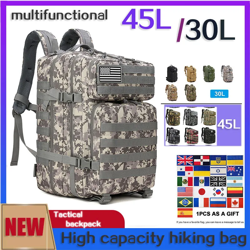 Армейская штурмовая сумка 3P с системой «молле», рюкзак для кемпинга и охоты, мужской и женский военный тактический рюкзак, водонепроницаемые дорожные походные сумки 30 л/45 л
Армейская штурмовая сумка 3P с системой «молле», рюкзак для кемпинга и охоты, мужской и женский военный тактический рюкзак, водонепроницаемые дорожные походные сумки 30 л/45 л
