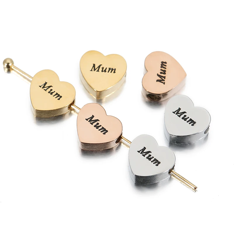 5pcs/lot No Fade Stainless Steel Mum Heart Beads Spacer Loose Beads for Mother Day Charms Jewelry Making Necklace Bracelets DIY
5pcs/lot No Fade Stainless Steel Mum Heart Beads Spacer Loose Beads for Mother Day Charms Jewelry Making Necklace Bracelets DIY