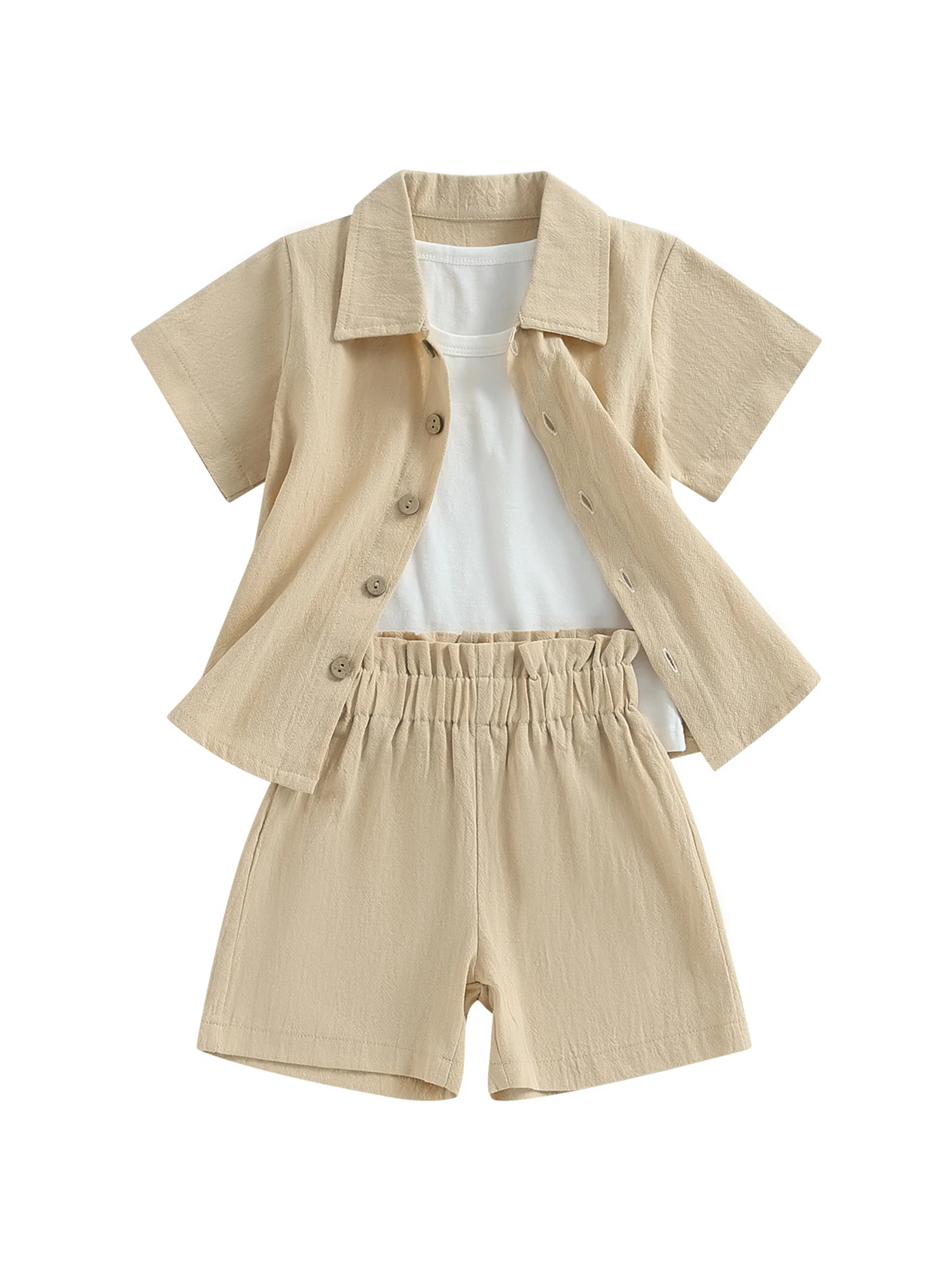Toddler Girls 3-Piece Summer Outfit Set with Short Sleeve Button Down Shirt Sleeveless Tank Top and Shorts - Cute and
Toddler Girls 3-Piece Summer Outfit Set with Short Sleeve Button Down Shirt Sleeveless Tank Top and Shorts - Cute and