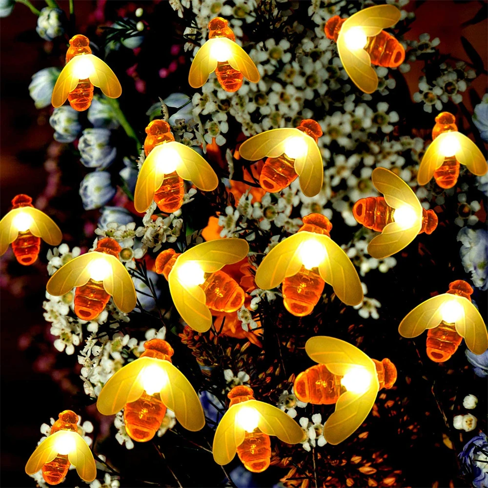 Waterproof Outdoor Cute Honey Bee LED Fairy String Lights USB/Battery Powered Christmas Garland Lights for Garden Fence Patio
Waterproof Outdoor Cute Honey Bee LED Fairy String Lights USB/Battery Powered Christmas Garland Lights for Garden Fence Patio