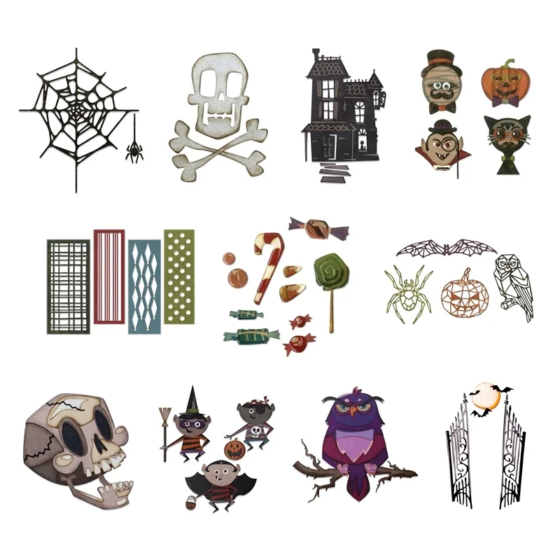 

2021 Halloween New Metal Cutting Dies for Scrapbooking Paper Making Pumpkin Witch Album Embossing Frame Card Crafts No Stamps