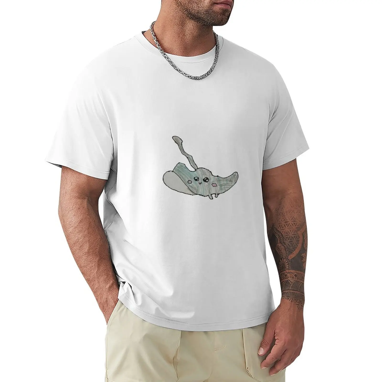 

Manta Ray - Cute Cartoon Kid Drawing T-Shirt new edition plus size tops blanks Short sleeve tee men