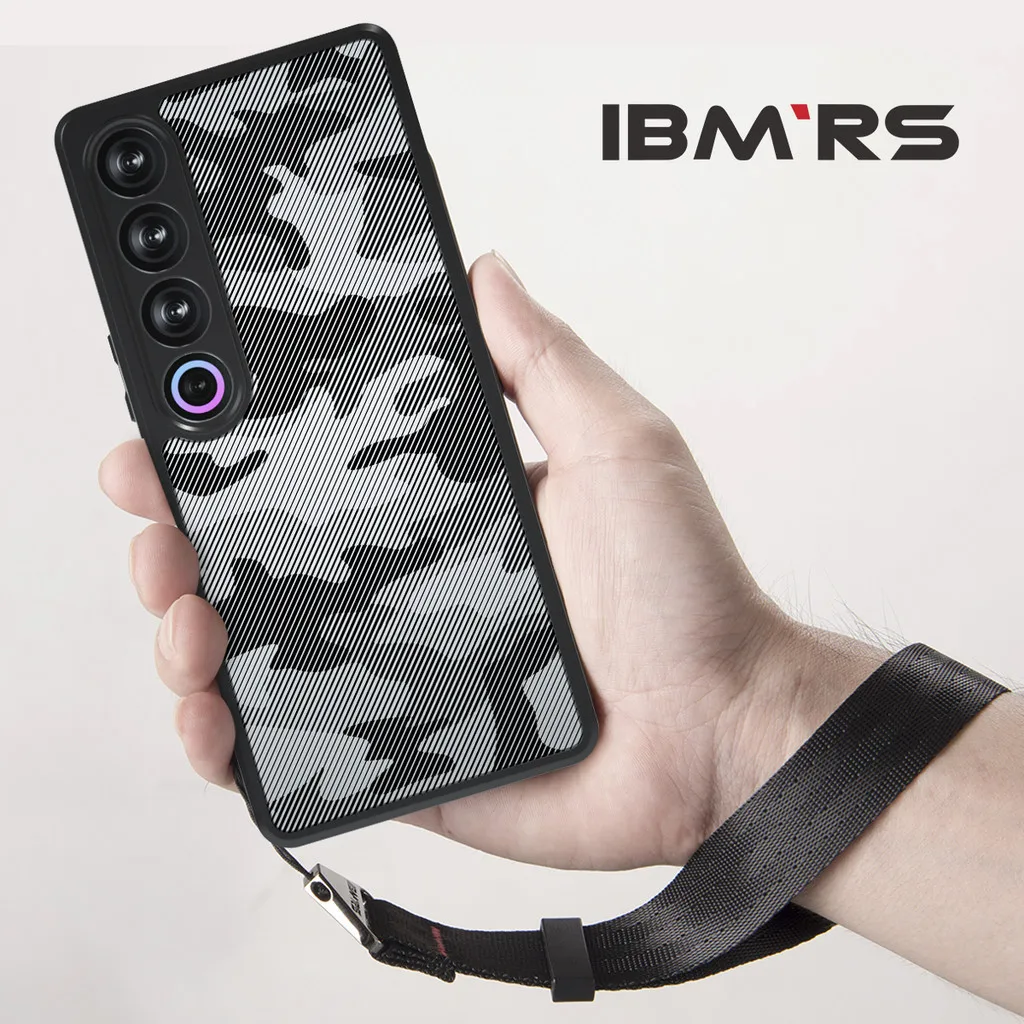 

IBMRS for Meizu 21 Pro camo shock proof case,Clear Hard Back Shockproof Advanced Protective Cover(Comes with wrist strap)