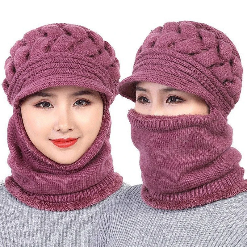 Winter Hat Beanies Women's Hat Scarf Warm Breathable Wool Knitted Hat For Women Double Layers Protection Caps
Winter Hat Beanies Women's Hat Scarf Warm Breathable Wool Knitted Hat For Women Double Layers Protection Caps