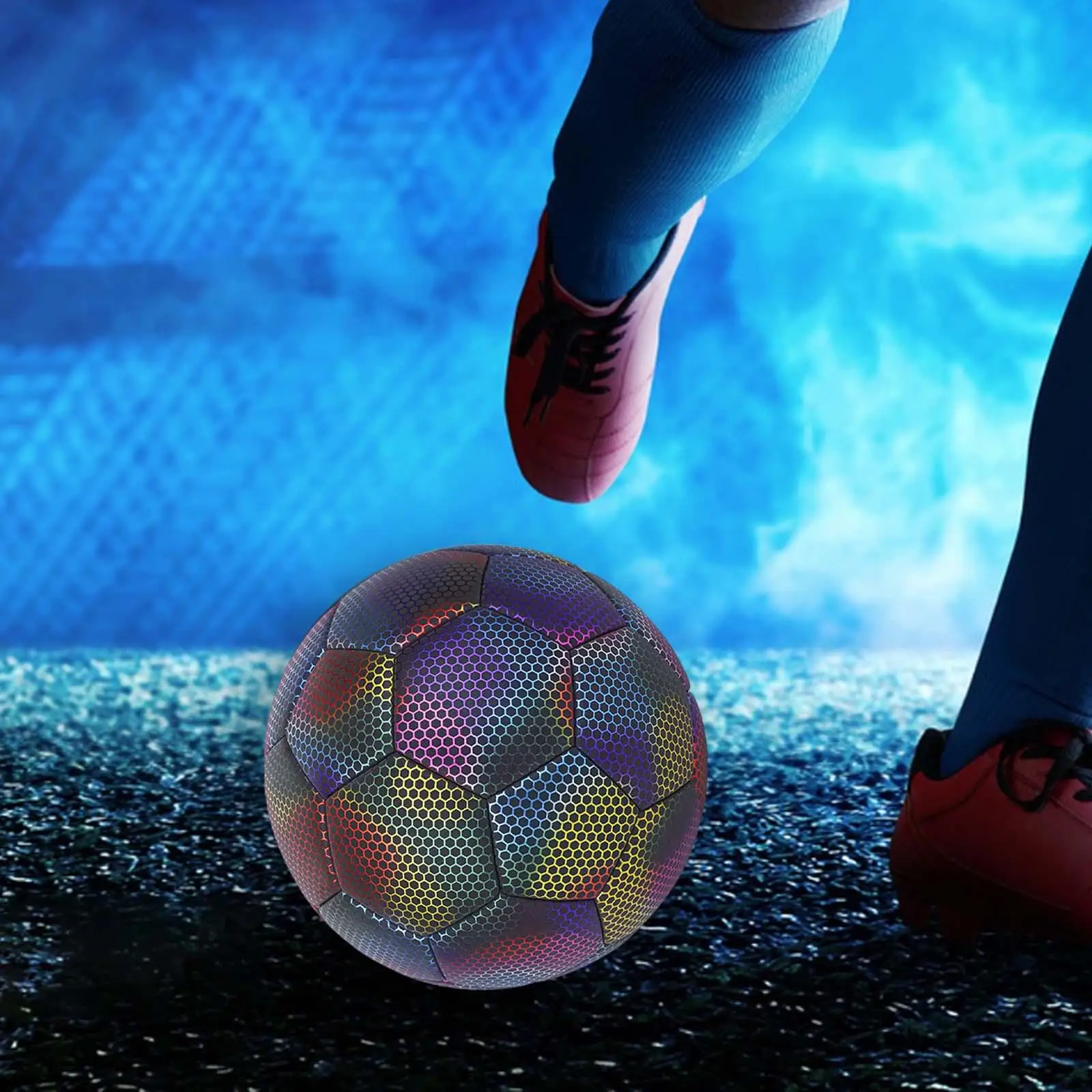 

Голографический футбольный мяч, размер 5, официальный мяч для матча, износостойкий светящийся мяч, спортивный мяч для девочек и мальчиков, отдыха