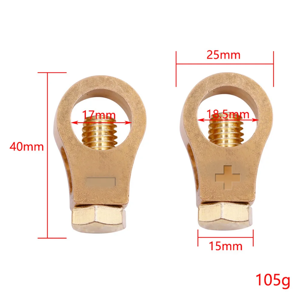 

Cable Clamp Battery Clip Car Battery Positive Negative Pure Copper Top Post Terminal With 2 Bolts Firm Installation Durable