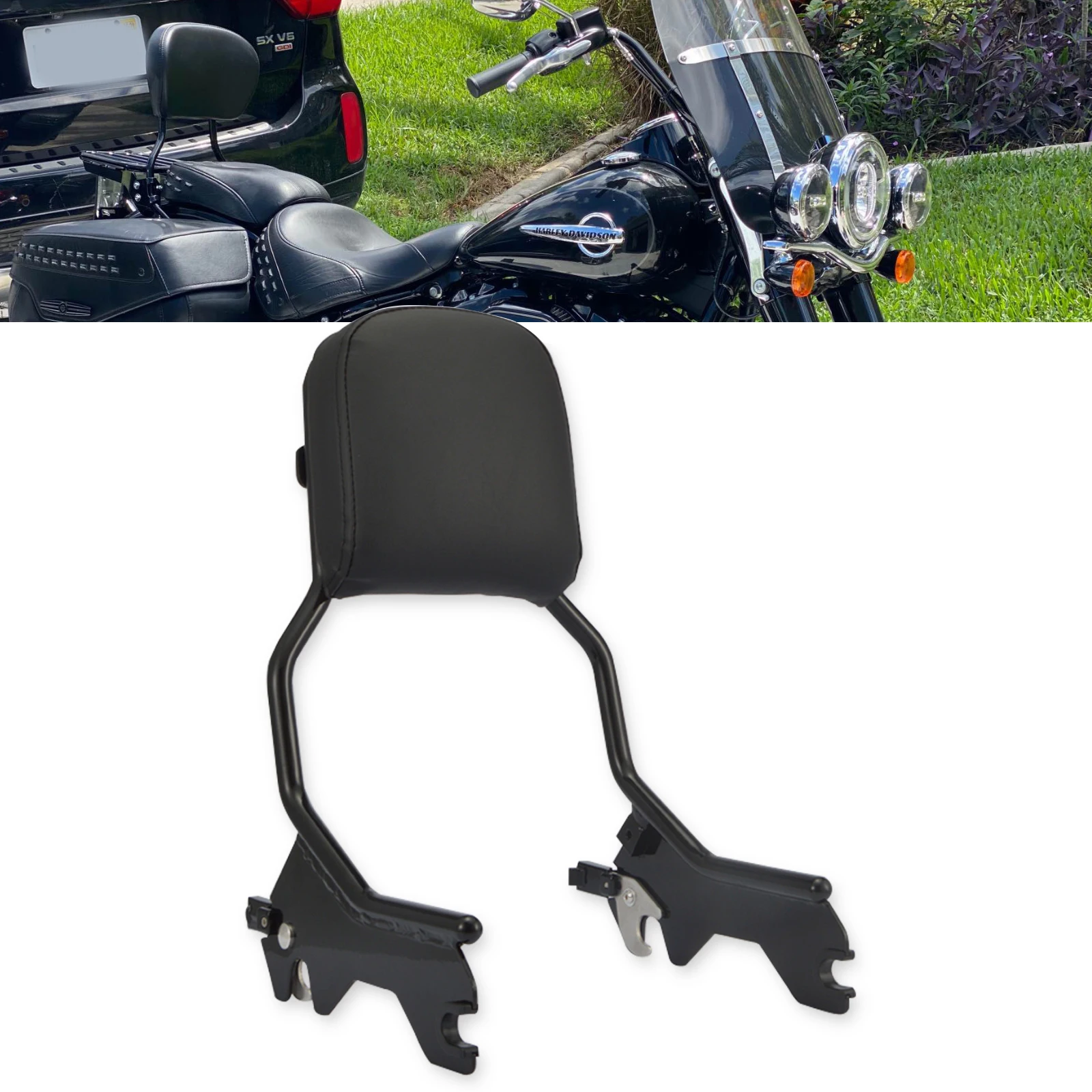 For Harley 2018-UP Softail FLDE FLHC FLHCS FLSL FXBB Black Detachable Standard Height Passenger Backrest Sissy Bar With Pad
For Harley 2018-UP Softail FLDE FLHC FLHCS FLSL FXBB Black Detachable Standard Height Passenger Backrest Sissy Bar With Pad