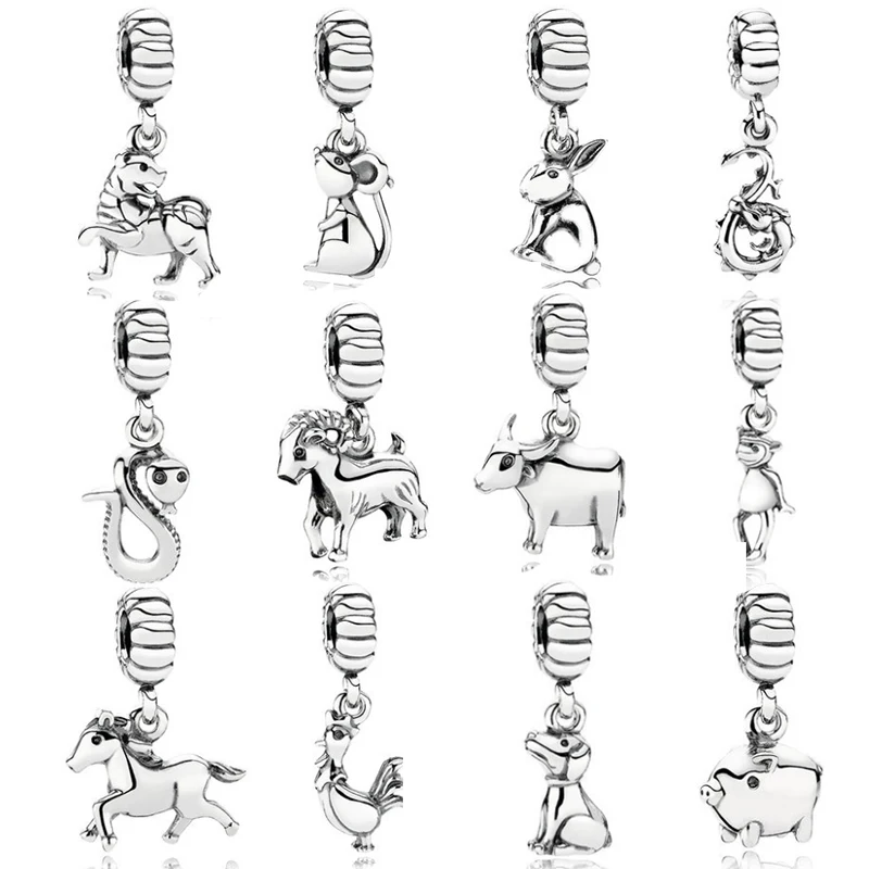 Authentic 925 Sterling Silver Bead 12 Chinese Zodiac Animal Dangle Charm Fit Pandora Women Bracelet Bangle Gift DIY Jewelry
Authentic 925 Sterling Silver Bead 12 Chinese Zodiac Animal Dangle Charm Fit Pandora Women Bracelet Bangle Gift DIY Jewelry