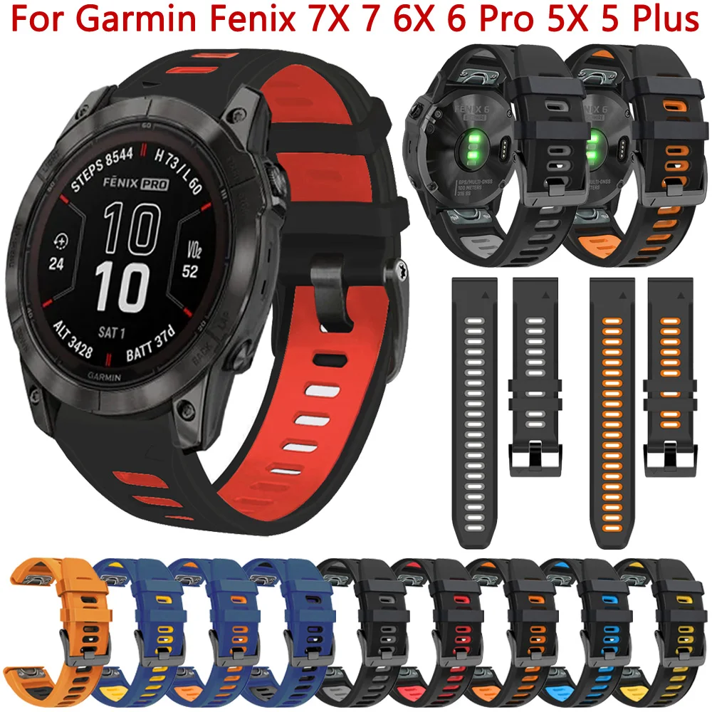 

22 26mm Replacement Band Strap For Garmin Fenix 7X 7 6X 6 Pro 5X 5 Plus 3 HR 945 Epix Gen 2 QuickFit Silicone Wristband Bracelet