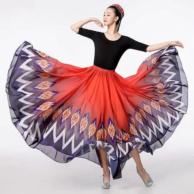 Chinese Folk Dance Classical Flamenco Dance Performer Dresses for Women Stage Performance Dancing Skirts 720 Degree Costumes
Chinese Folk Dance Classical Flamenco Dance Performer Dresses for Women Stage Performance Dancing Skirts 720 Degree Costumes