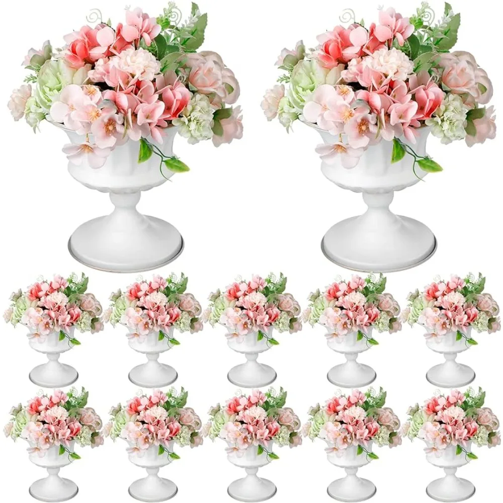 

12 шт. вазы для центрального орнамента, металлическая компотовая ваза, урна для цветов, Маленькая ваза-подставка, ваза-труба, бесплатная доставка, украшения для дома