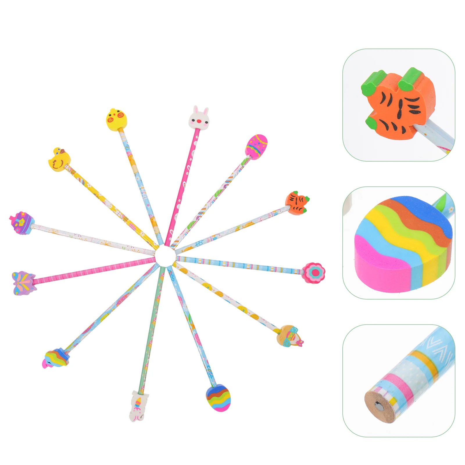 12 Pcs Easter Pencil Color Pencils Erasers for Kids Portable Students Wooden Pole
12 Pcs Easter Pencil Color Pencils Erasers for Kids Portable Students Wooden Pole