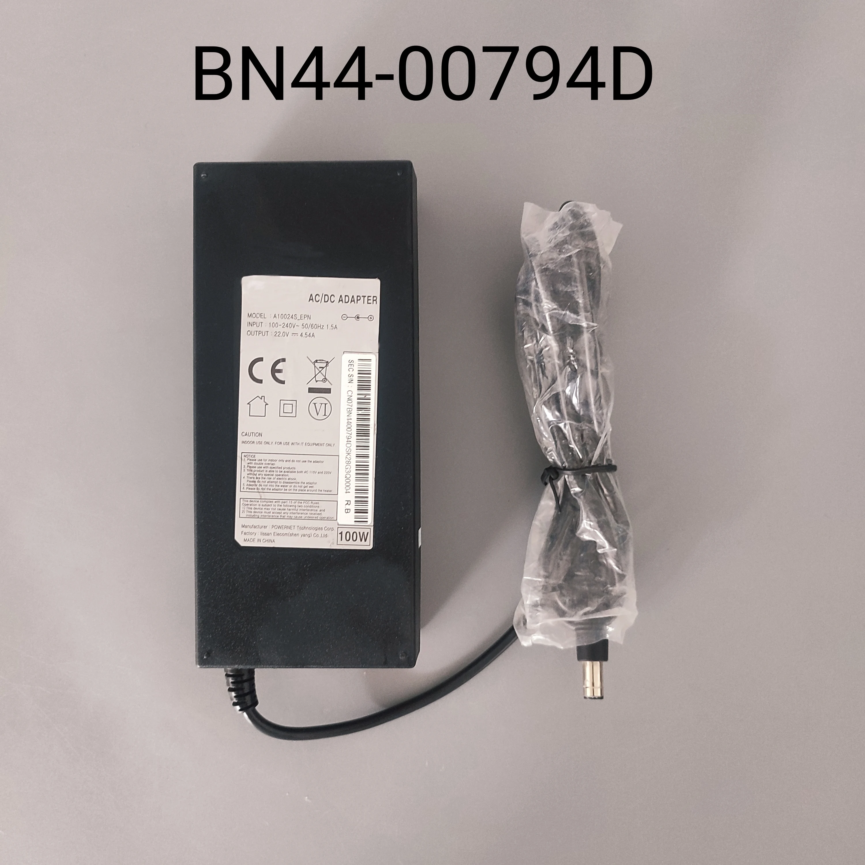 

BN44-00794D A10024S_EPN 22V 4.54A 100W is for Display LS34E790CNS/ZN LS34E790CNS/ZA AC Adapter S34E790CNS Power Charger