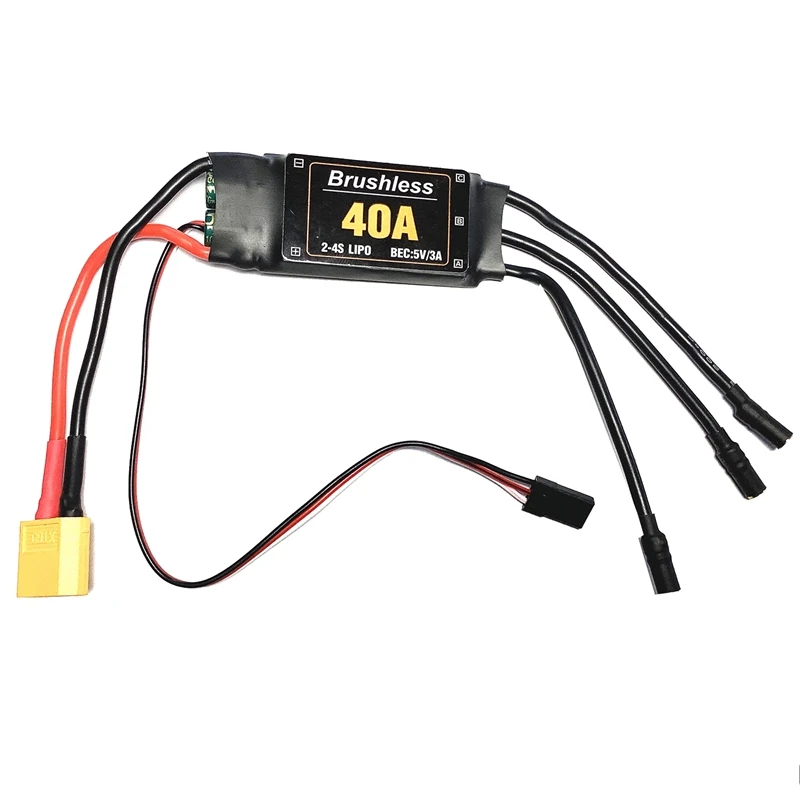

2-4S 40A Brushless ESC Drone Airplanes Parts Black Brushless ESC XT60 Speed Controller Motor For RC FPV Quadcopter Helicopter