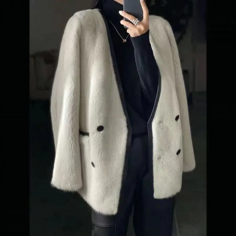 Новинка весна-осень шуба из искусственного меха норки женский Топ с длинным рукавом модная универсальная норковая вязаная куртка Норковое вязаное меховое пальто 2022
Новинка весна-осень шуба из искусственного меха норки женский Топ с длинным рукавом модная универсальная норковая вязаная куртка Норковое вязаное меховое пальто 2022