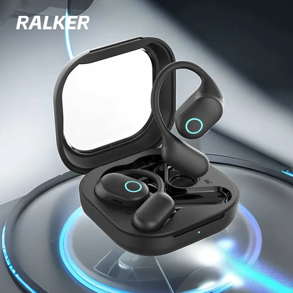 

RALKER R03 TWS Wireless Bluetooth 5.3 Headset Hifi-Stero Headphones Earphones TWS Sports Waterproof Ear-hook Earbuds with Mic