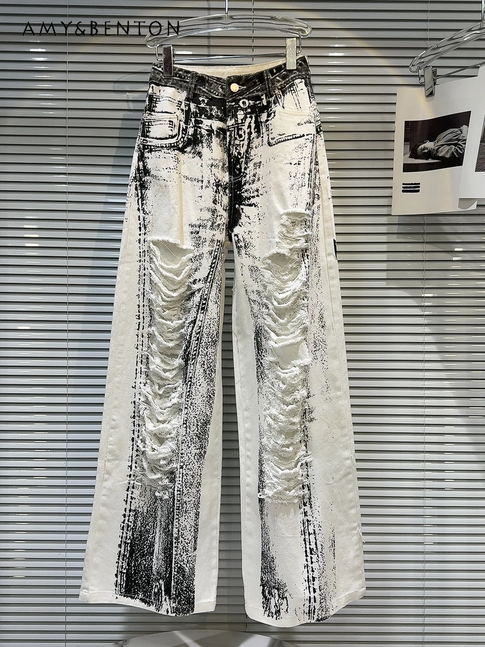 Женские рваные джинсы Harajuku, летние мешковатые джинсы с высокой талией и принтом в американском стиле, 2024
Женские рваные джинсы Harajuku, летние мешковатые джинсы с высокой талией и принтом в американском стиле, 2024