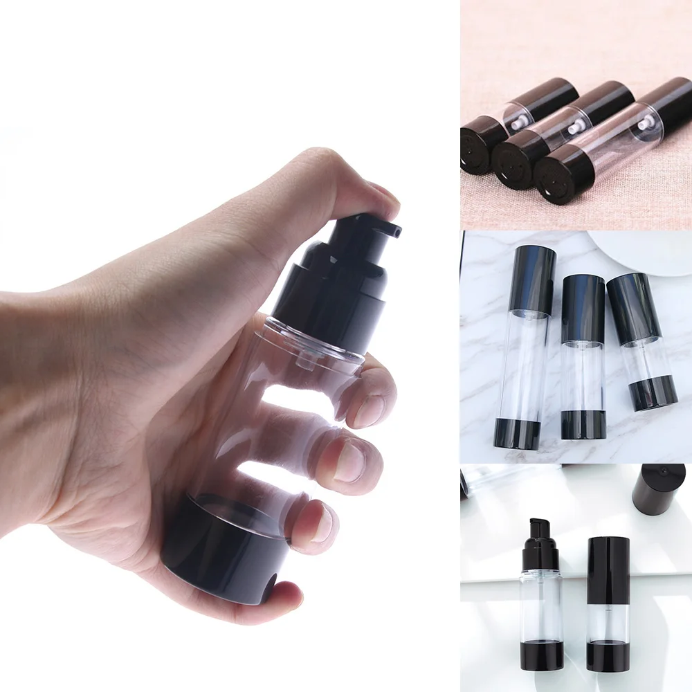 1 Pcs 15/30/50/80/100/120ml Black Transparent Vacuum Bottle Lotion/Spray Vacuum Bottle Portable Sub Bottle
1 Pcs 15/30/50/80/100/120ml Black Transparent Vacuum Bottle Lotion/Spray Vacuum Bottle Portable Sub Bottle