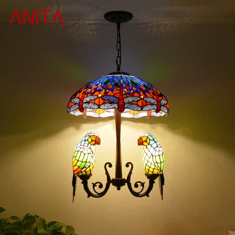 ANITA Tiffany Parrot Chandelier Vintage Creative Color Glass Living Room restaurant Bedroom Hotel Corridor Pendant Lamp
ANITA Tiffany Parrot Chandelier Vintage Creative Color Glass Living Room restaurant Bedroom Hotel Corridor Pendant Lamp