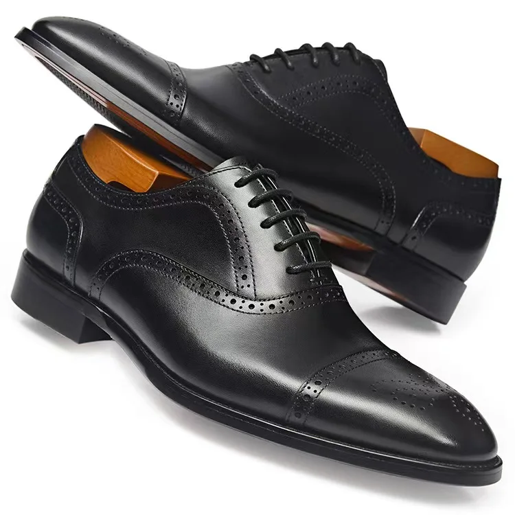 

Business Men Dress Oxford Shoes Elegant Italian Cow Leather Men Wedding Shoes 2023 Hot Sale Formal Genuine Leather Men Shoes