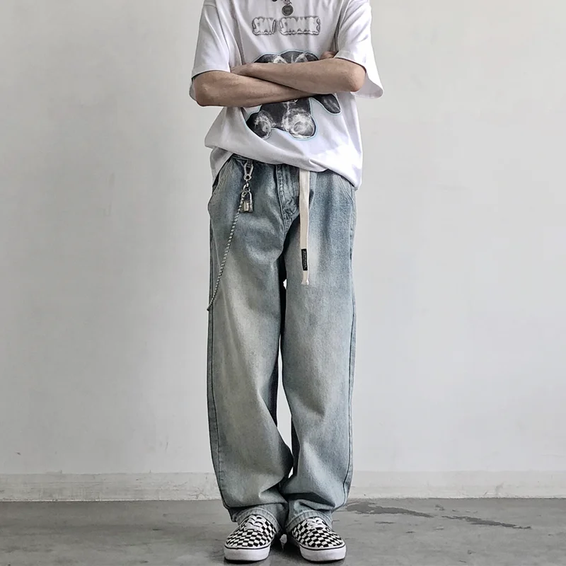 Loose Jeans Mens Floor Dragging Trousers Light Color Straight Tube Washed Retro Made Trendy Brand Youth PANTS Wide Leg
Loose Jeans Mens Floor Dragging Trousers Light Color Straight Tube Washed Retro Made Trendy Brand Youth PANTS Wide Leg