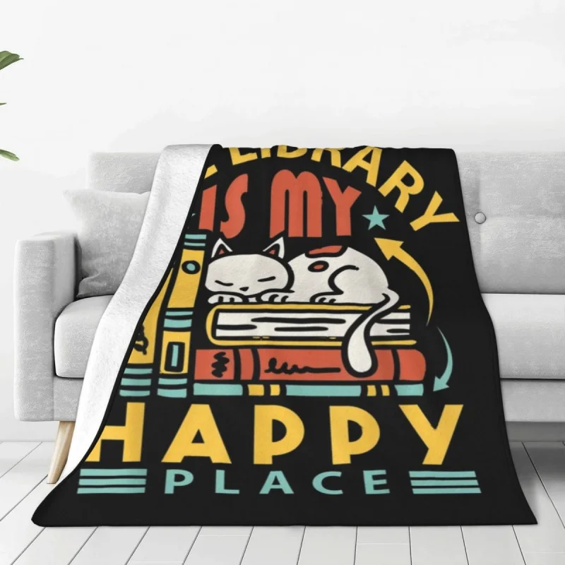 The Library Is My Happy Place Knitted Blanket Fleece Librarian Teacher Day Lightweight Thin Throw Blanket for Home Couch Bed Rug
The Library Is My Happy Place Knitted Blanket Fleece Librarian Teacher Day Lightweight Thin Throw Blanket for Home Couch Bed Rug