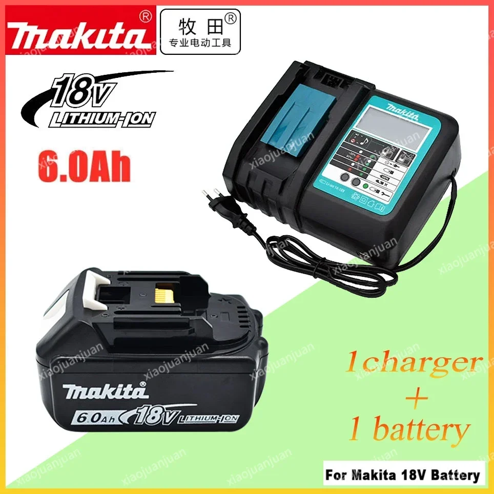 

Makita-100% Original Rechargeable Power Tool Battery, Replaceable LED Lithium-ion, 6.0 Ah 18V LXT BL1860B BL1860BL1850