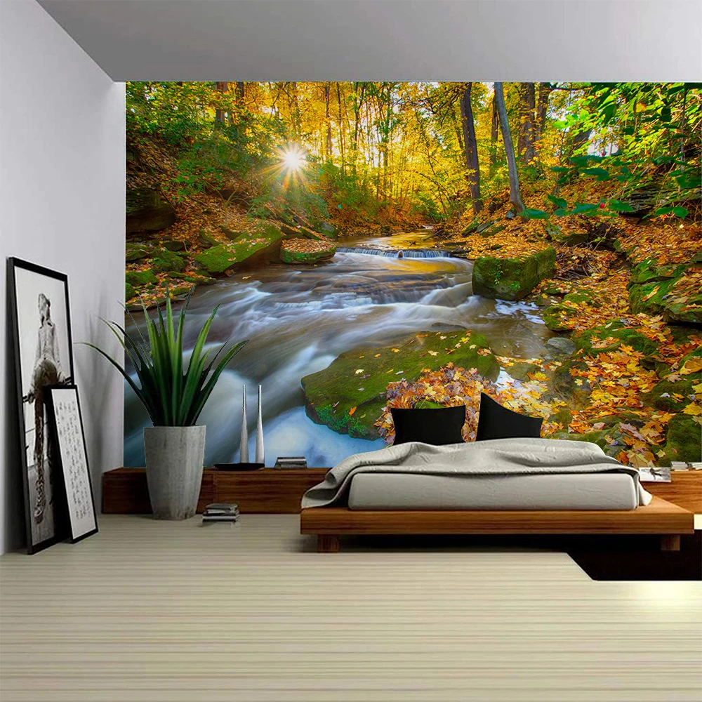 

Forest Water Landscape Tapestry Wall Art Large Tapestry Mural Decoration Tapestry Curtains Home Bedroom Living Room Decoration