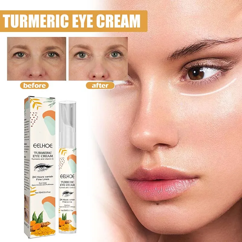 

Turmeric Eye Cream Peptide Collagen Serum Anti-Wrinkle Anti-Age Remover Dark Circles Eye Care Against Puffiness and Bags