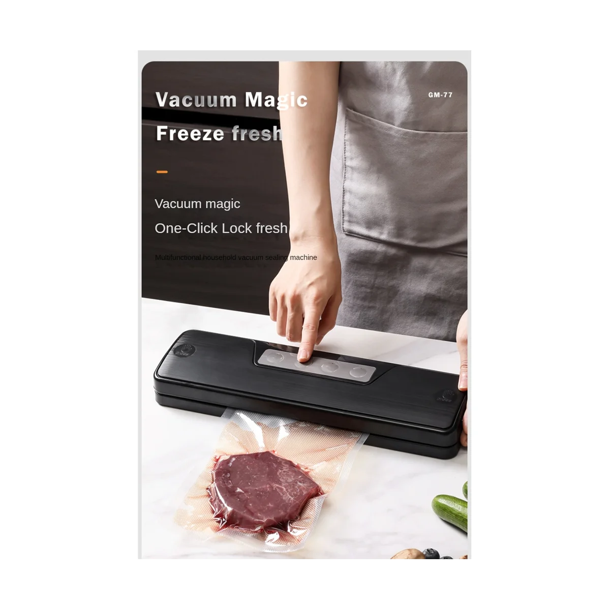 

Mini Electric Vacuum Food Sealer Dry&Wet Vacuum Sealer Machine Professional Home Food Vacuum Sealer Packaging UK Plug-A