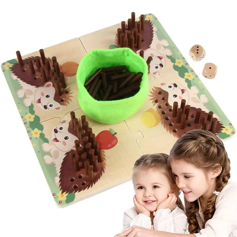 

Hedgehog Sensory Toy Motor Skills Toys For Kids Ages 3 Children Insert Stick Puzzle Board Stick Fine Motor Game Parent-Child