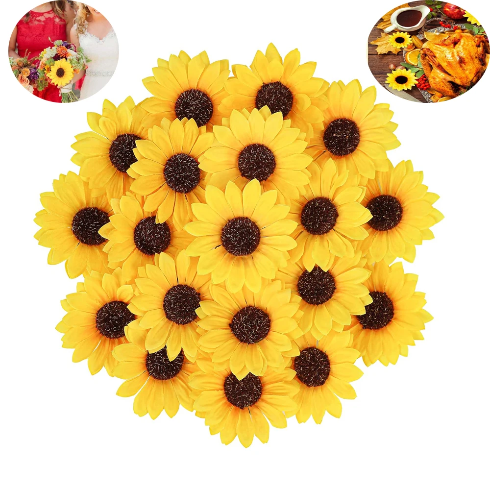 10pcs Fake Sunflowes Heads Artificial Flowers Yellow Silk Decor for DIY Wedding Party Baby Shower Bridal Shower Home Decorations
10pcs Fake Sunflowes Heads Artificial Flowers Yellow Silk Decor for DIY Wedding Party Baby Shower Bridal Shower Home Decorations