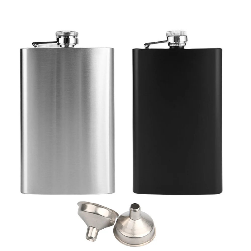 

12OZ Stainless Steel Hip Flask Men's Flask Portable Flask with Stainless Steels Mini Funnels with Metal Cap Wedding Party Gift