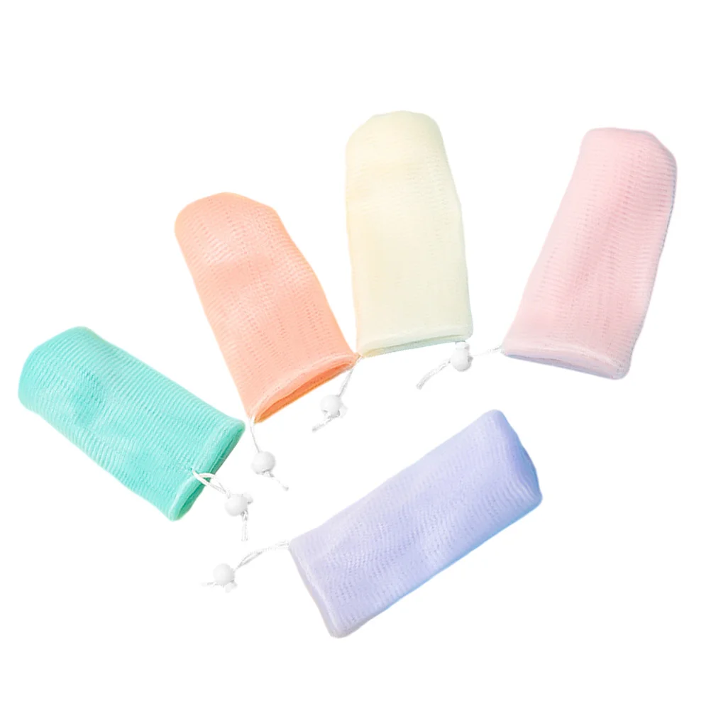 

5 Pcs Lathering Mesh Soap Bag Saver Pouch Bags for Bars Purpose Portable Scrubber Exfoliating Colored Sleeve