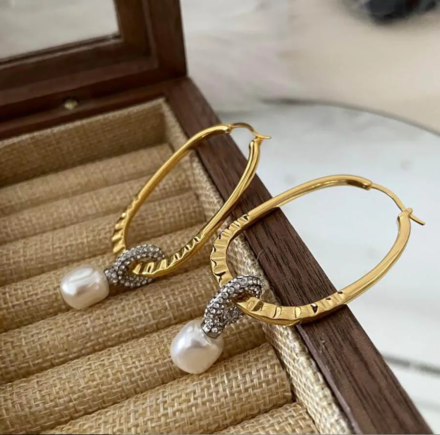 

23 new classical court pearl elegant women earrings large hoop pendant gorgeous jewelry